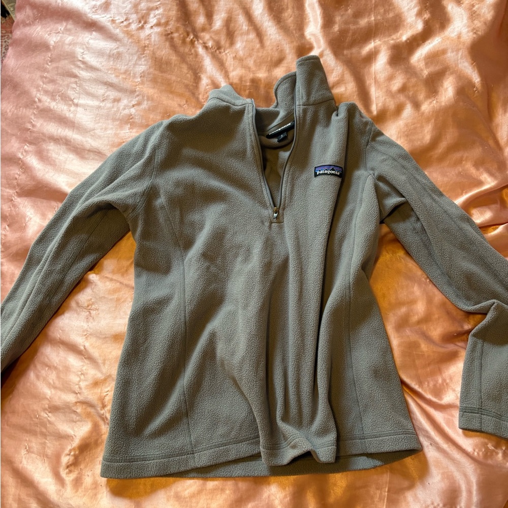 Patagonia Olive Quarter-Zip Fleece Pullover